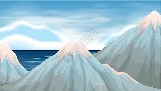 山上有冰的背景场景图片