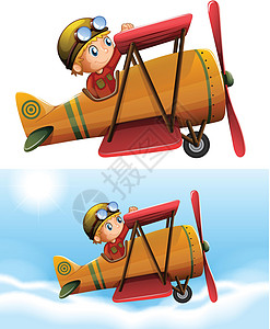 一套飞行员骑行经典计划艺术飞机插图夹子运输旅行速度车辆航空翅膀图片