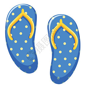 蓝光黄色圆点沙滩凉鞋图片