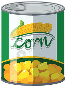 铝罐中的玉米插图蔬菜小路绘画产品食物剪裁艺术烹饪包装图片