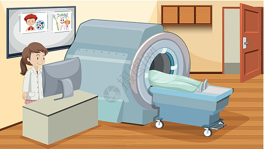 在医院进行核磁共振扫描图片