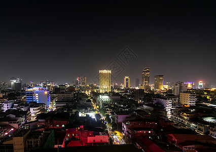 夜晚在坎波迪亚市的天际线市中心城市日落建筑物摩天大楼图片