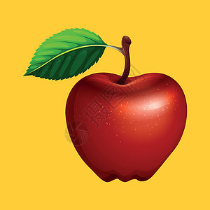 黄色背景上的红苹果图片