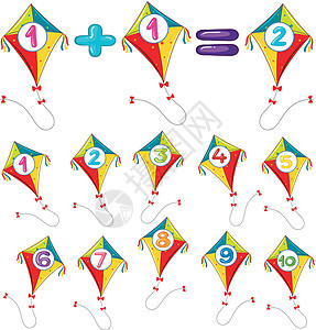 五颜六色的风筝和数字图片