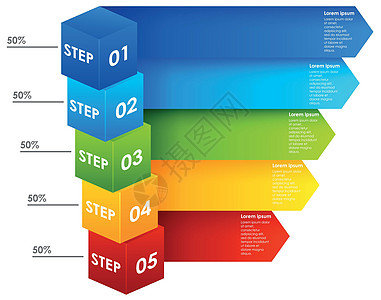 丰富多彩的信息步骤数字插图夹子创造力商业标签横幅图表艺术绘画图片