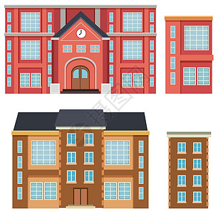 校舍外的校舍学校绘画卡通片窗户教育夹子建筑建筑学插图财产图片