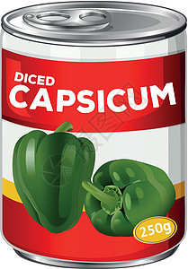 辣椒丁罐头插图防腐剂艺术夹子红色绿色食物蔬菜辣椒胡椒图片