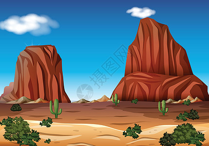 沙漠中的石山图片