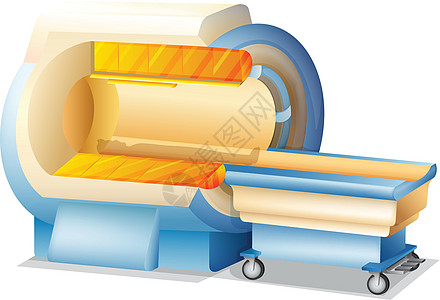白色背景上的 MRI 扫描仪医院诊断艺术夹子机器病人放射科科学电脑辐射图片
