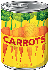 一罐胡萝卜片绘画黄色蔬菜健康采摘艺术店铺橙子营养罐装图片