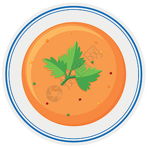 弓中的热汤午餐盘子蔬菜食品用餐烹饪绘画食物小路插图图片