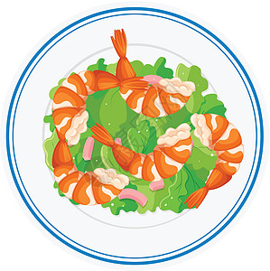 圆盘虾沙拉图片