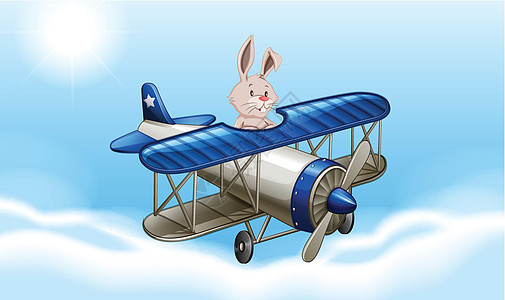 兔子驾驶飞机飞行图片