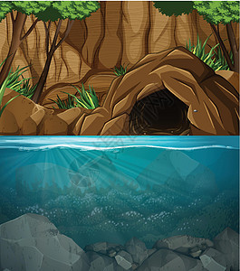 水下洞穴景观场景图片