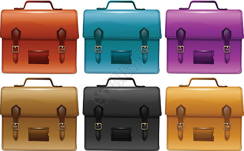 六种不同颜色的手提箱图片
