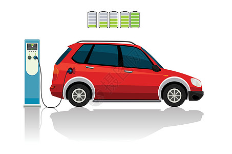 红色电动车环境艺术车辆汽车电池夹子技术剪贴绿色生态图片