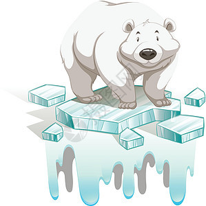 冰山上的北极熊小路艺术野生动物生物插图热带全球情调剪裁异国图片