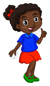 穿蓝色衬衫的非洲裔美国女孩图片