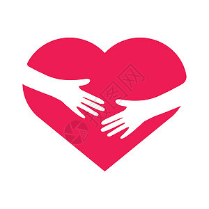 亲手拥抱心脏 爱自己的概念 志愿者支持平方标志 矢量插图标识商业艺术感情卡通片友谊帮助信仰手臂孩子图片