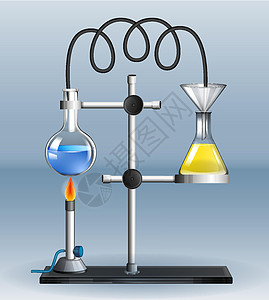 用燃烧的液体进行实验室实验图片