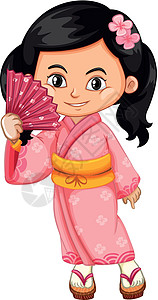 身穿日本传统服饰的亚洲女孩图片