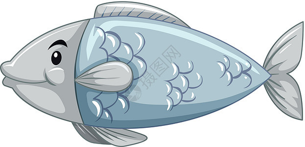 一个简单的鱼卡通字符背景图片