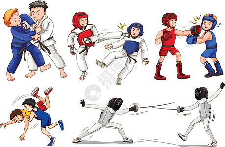 的体育活动小路卡通片艺术训练插图竞争者面具运动绘画乐趣图片