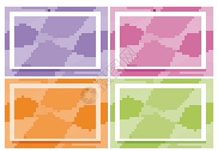 具有多种颜色的四个框架模板背景图片