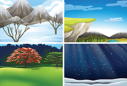 一组自然景观场景艺术太阳天空环境绘画旅行夹子悬崖场地绿色图片