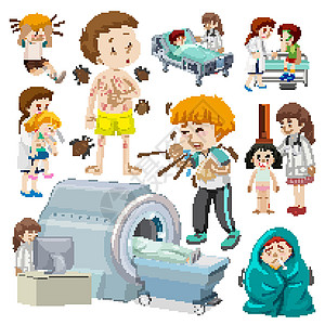 患有不同类型疾病的儿童图片