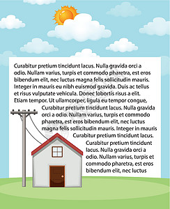 显示太阳能电池如何在家中工作的图表插图太阳工程行星建筑风景科学温室力量卡通片图片