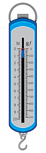 白色背景上的弹簧秤图片