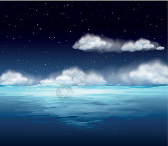 夜晚背景下的海洋图片