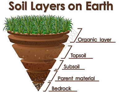 分类图显示地球上土壤层的图表科学绘画行星意义石头插图岩石全球艺术世界设计图片