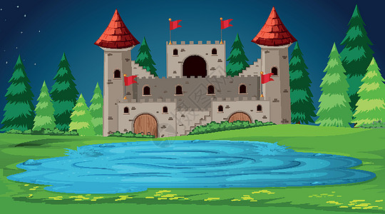 在附近的城堡场面图片