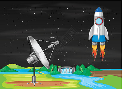 宇宙飞船在 sk 中飞行的场景太空卡通片飞船天文场地风景卫星轨道燃料车辆图片