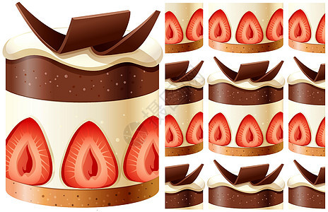 无缝设计模式隔离在惠特团体甜点绘画食物插图墙纸蛋糕艺术卡通片包装背景图片