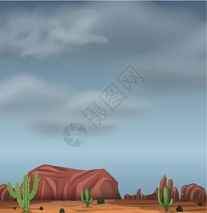 风雨如磐的沙漠背景场景图片