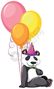 带气球的熊猫背景图片