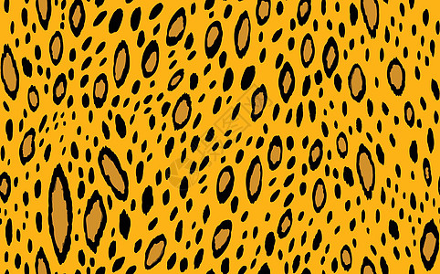 抽象的现代豹纹无缝图案 动物时尚背景 用于打印卡片明信片织物纺织品的橙色和黑色装饰矢量股票插图 风格化 sk 的现代装饰品艺术墙图片