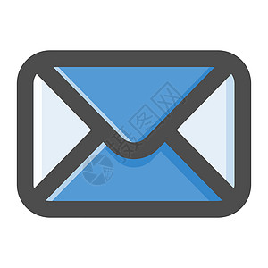 电子邮件图标设计轮廓颜色样式插图电脑黑色界面地址互联网商业聊天技术邮资图片
