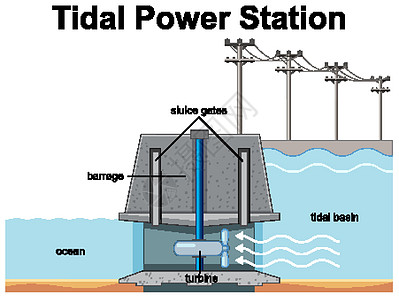 显示潮汐发电站的图表图片