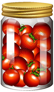 西红柿保存在玻璃 ja产品食物夹子插图装罐艺术绘画卡通片防腐剂图片