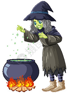 老巫婆烹饪药水卡通人物图片