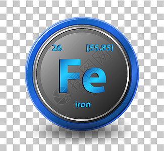 铁化学元素 具有原子序数和原子质量的化学符号电子数数学习数学插图框架科学材料知识教育图片