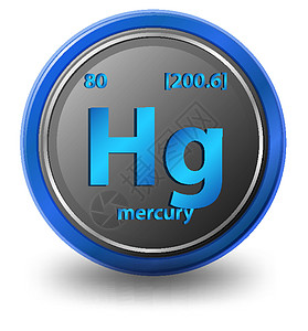 汞化学元素 具有原子序数和原子质量的化学符号卡通片指示牌数字家具蓝色电子材料绘画教育科学图片