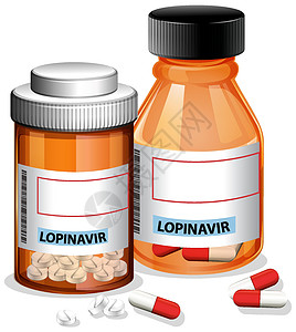 白色背景上两瓶洛匹那韦丸图片