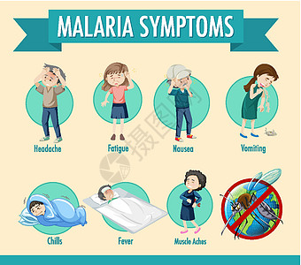 疟疾传播周期和症状信息图表疾病卫生发烧标识漏洞插图病人全世界指示牌昆虫图片