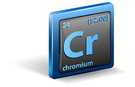 铬化学元素 具有原子序数和原子质量的化学符号物理电子教育卡通片科学指示牌金属化学品质子材料图片