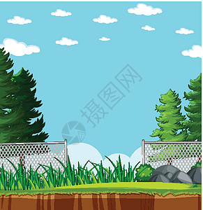 空背景自然公园场景面具夹子插图绘画环境花园艺术木头展示森林图片